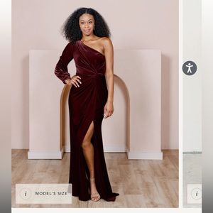 Revelry velvet bridesmaid dress in burgundy - Aurora is the style name